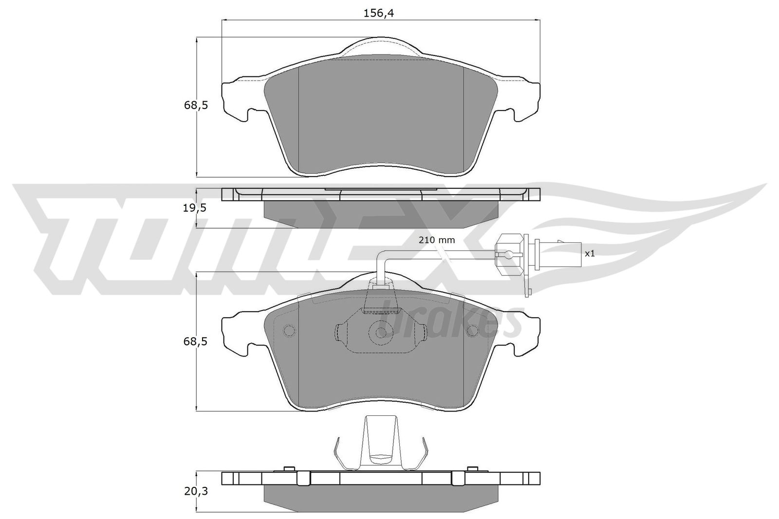 BLUE PRINT ADG042188 Bremsekloss sett